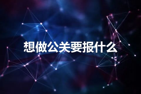 想做公关要报什么