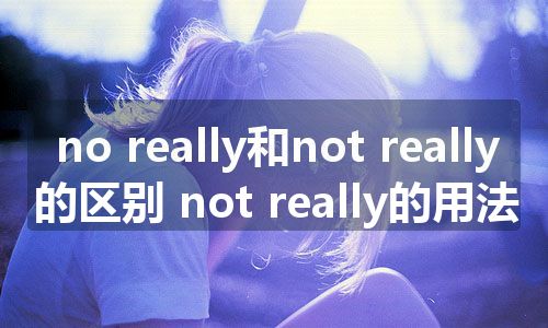 no really和not really的区别 not really的用法